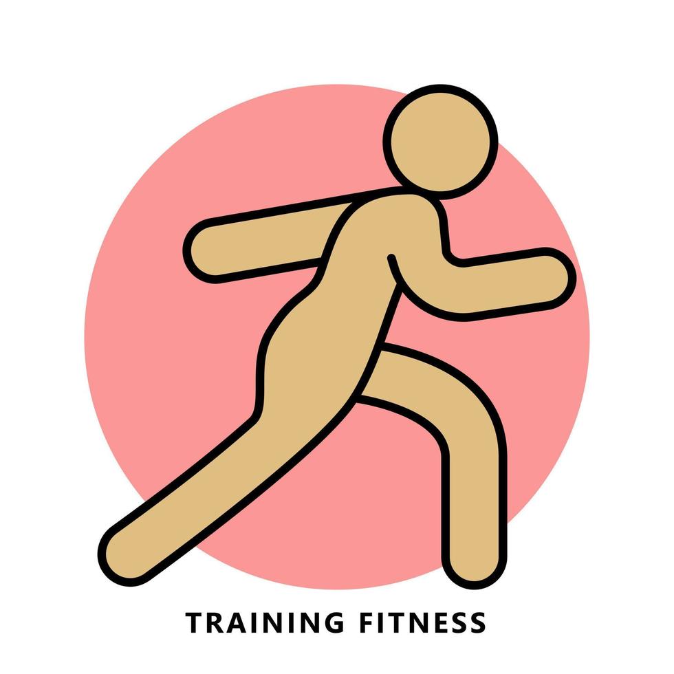 aquecer o símbolo do ícone do esporte. ilustração de logotipo de exercício de fitness de treinamento vetor