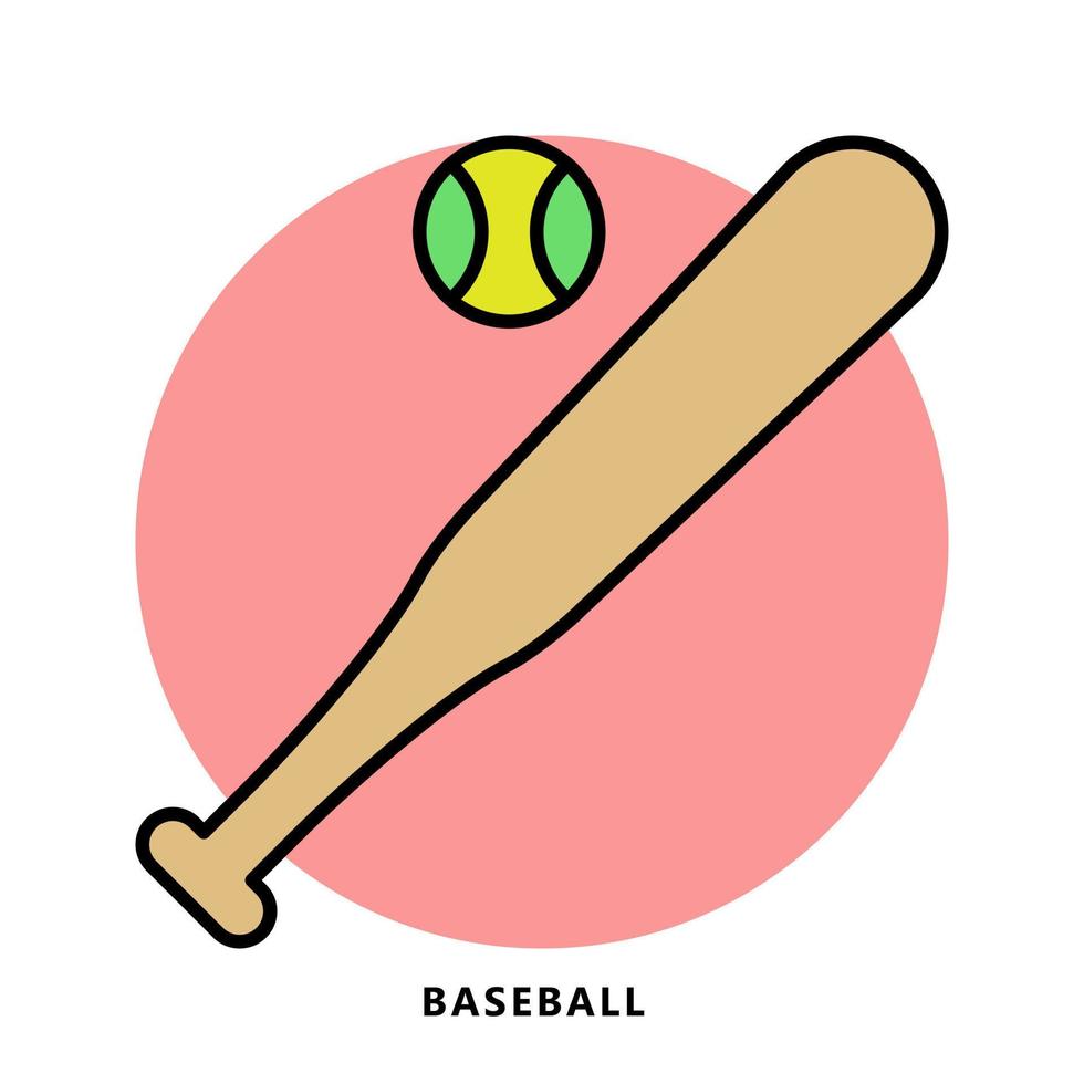 símbolo de ícone do esporte de beisebol. ilustração vetorial de softbol vetor