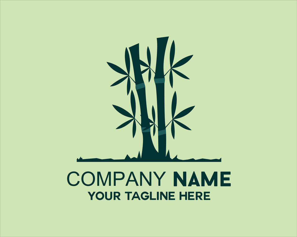 vetor de logotipo de árvore de bambu verde