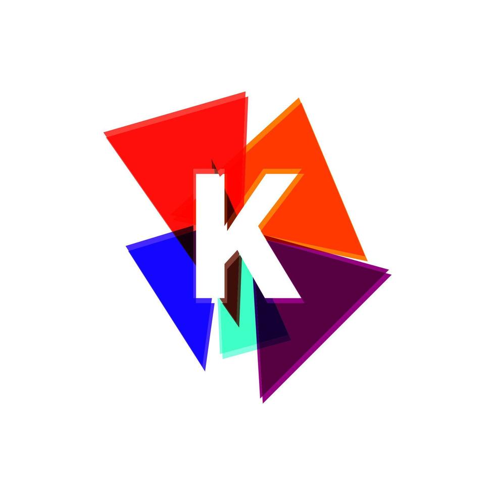 ilustração em vetor de logotipo criativo colorido letra k.