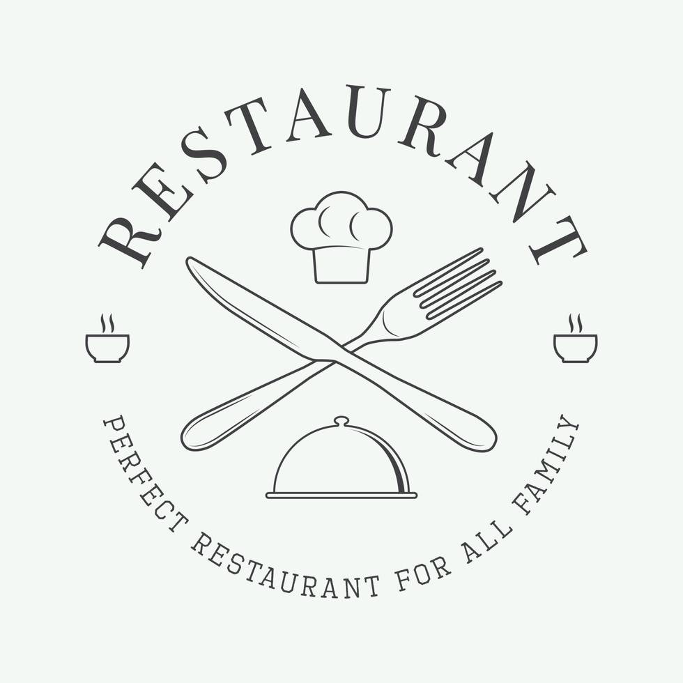 logotipo, distintivo ou emblema do restaurante vintage. ilustração vetorial vetor