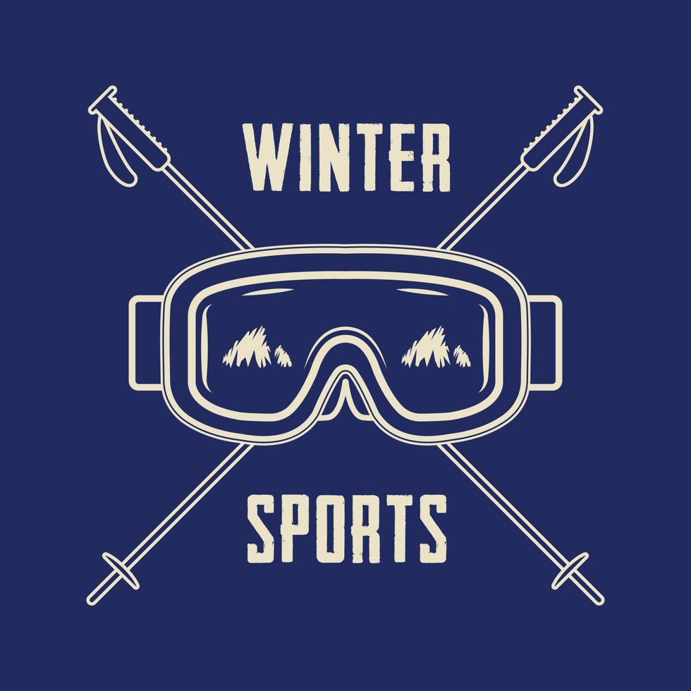 logotipo de esportes de inverno vintage, distintivo, emblema e elementos de design. ilustração vetorial vetor