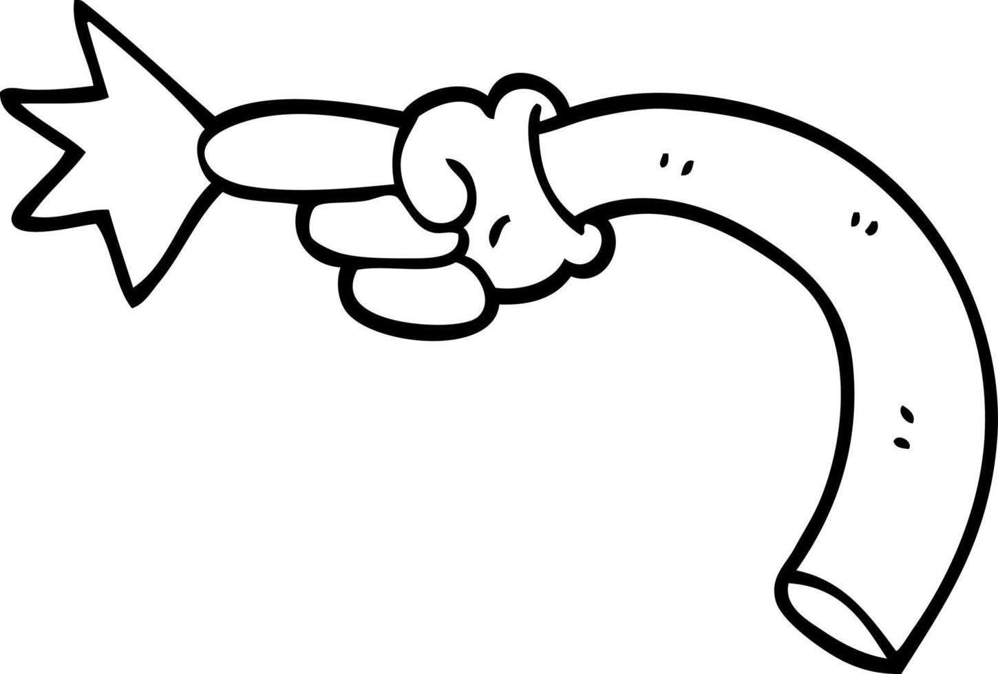 desenho de linha desenho animado apontando a mão vetor
