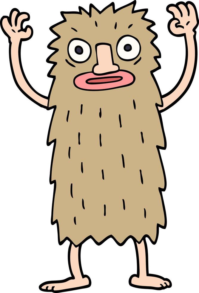 criatura de bigfoot doodle dos desenhos animados vetor