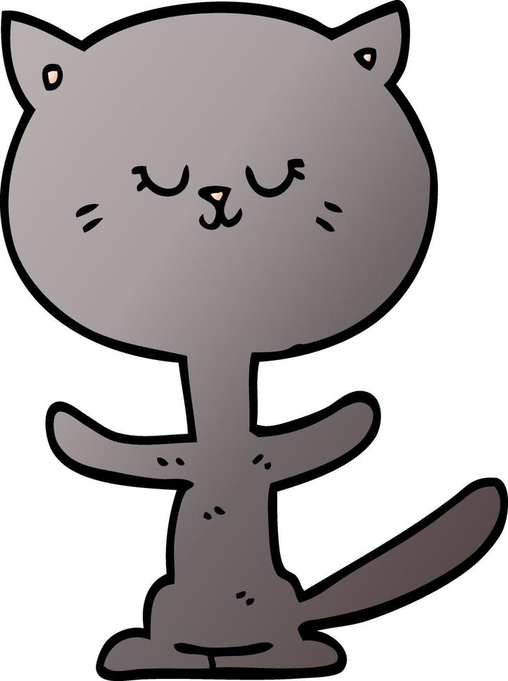 desenho animado doodle gato feliz vetor