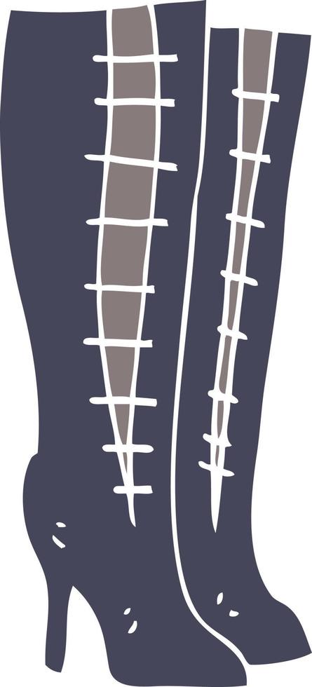 ilustração de cor lisa de botas altas de desenho animado vetor