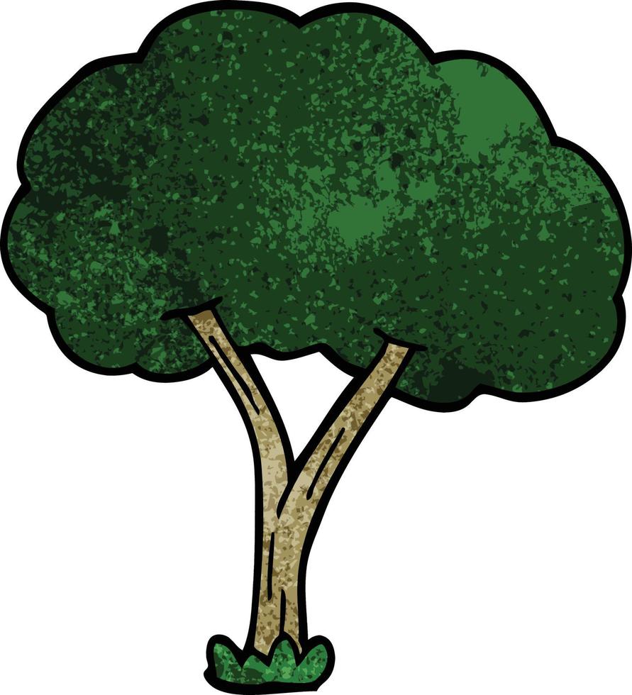 doodle de desenho animado árvore florescendo vetor