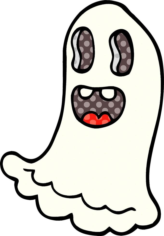 fantasma assustador de doodle de desenho animado vetor