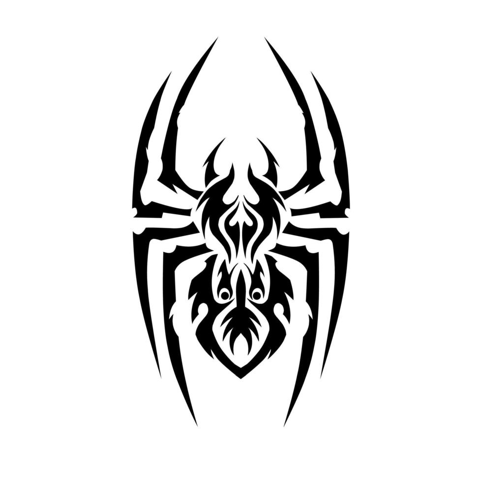 ilustração vetorial gráfico de tatuagem de design de arte tribal de aranha vetor