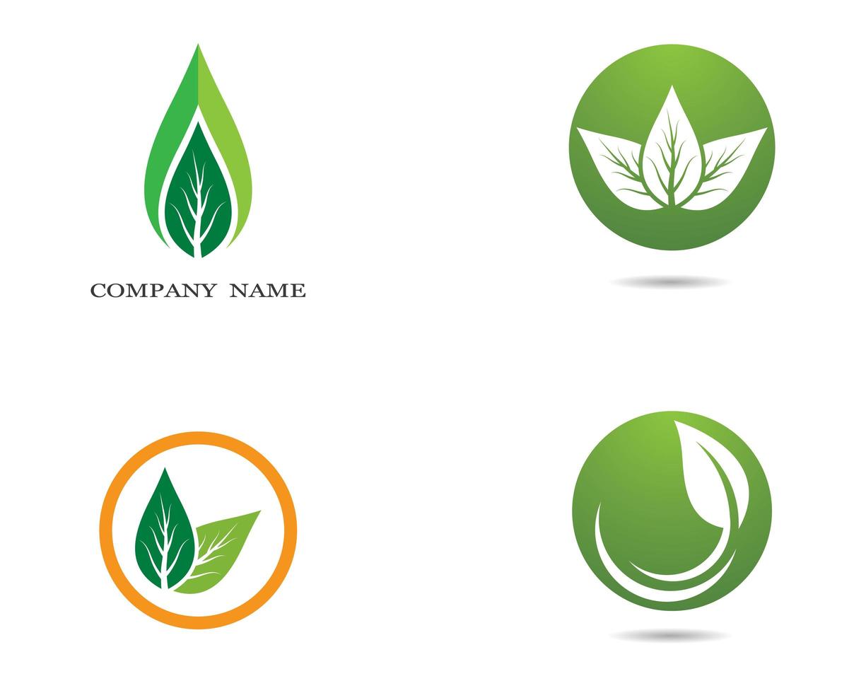 logotipos de ecologia verde e laranja vetor