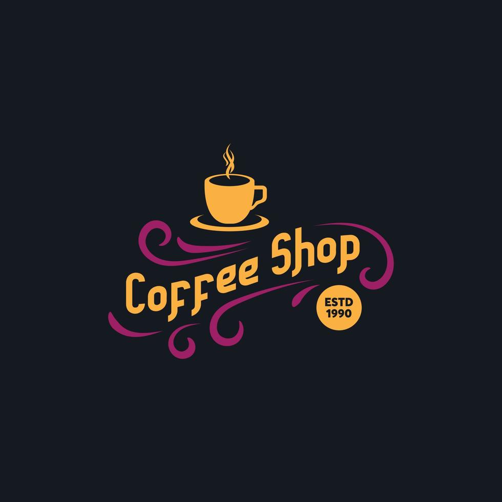 modelo de design de logotipo de café. ilustração vetorial vetor