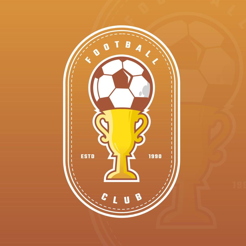 logotipo do campeonato de futebol com troféu vetor