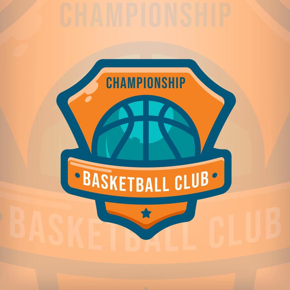 logotipo do campeonato de basquete para equipe, liga, torneio vetor