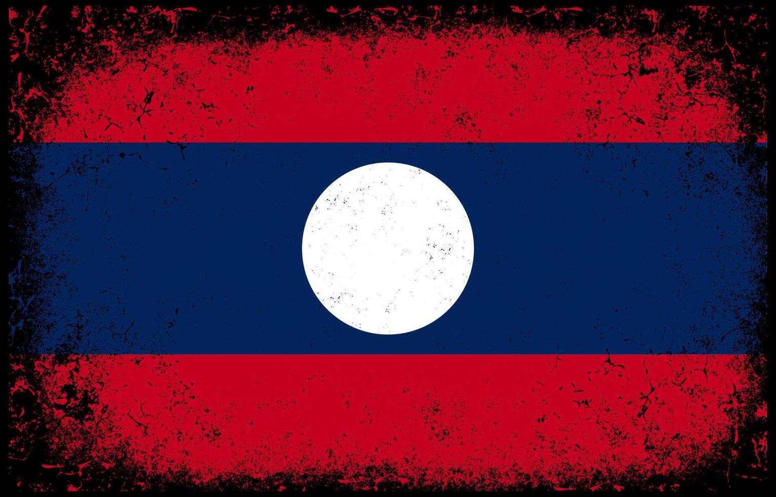 fundo de bandeira nacional do laos vintage grunge sujo velho vetor