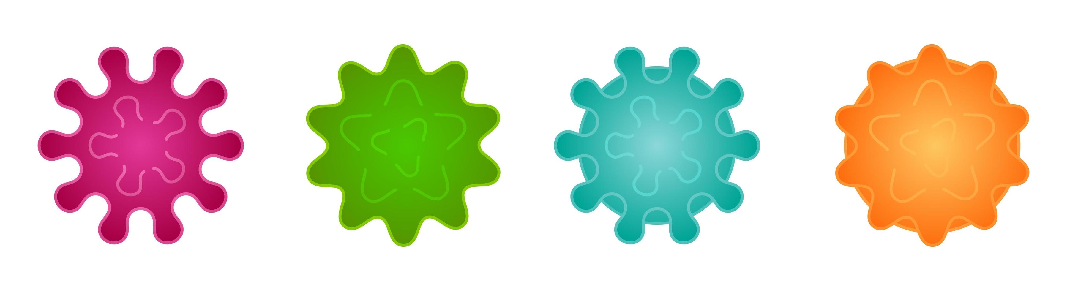 conjunto de desenhos animados de vírus e bactérias vetor