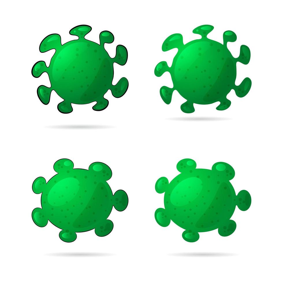 conjunto de ícones de desenhos animados de vírus vetor
