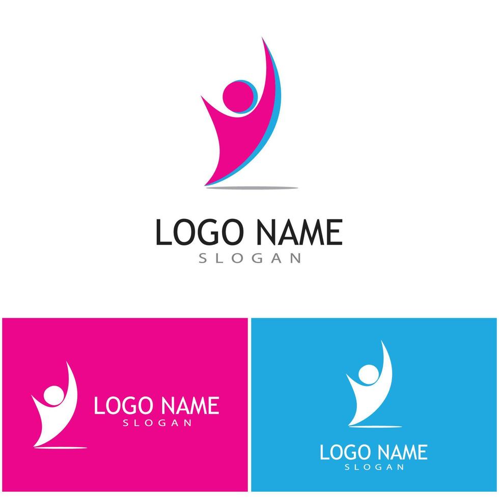 vetor de modelo de logotipo de adoção e cuidados comunitários