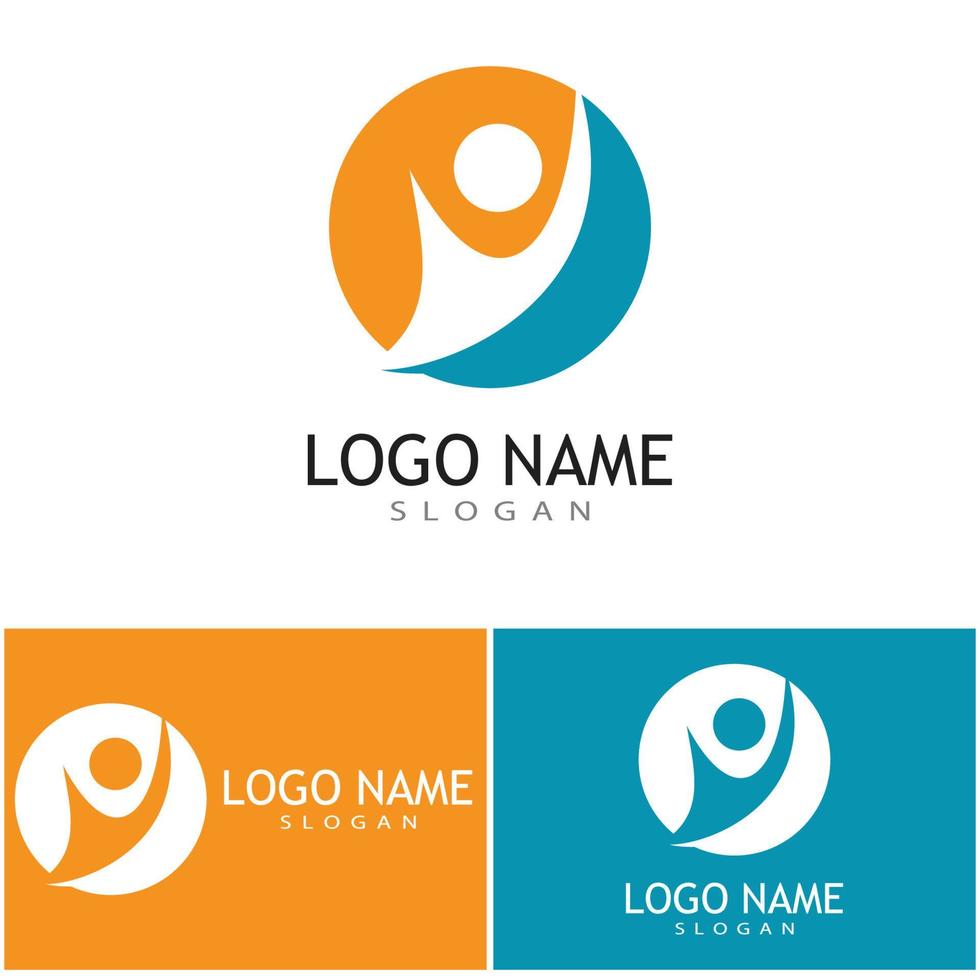 vetor de modelo de logotipo de adoção e cuidados comunitários