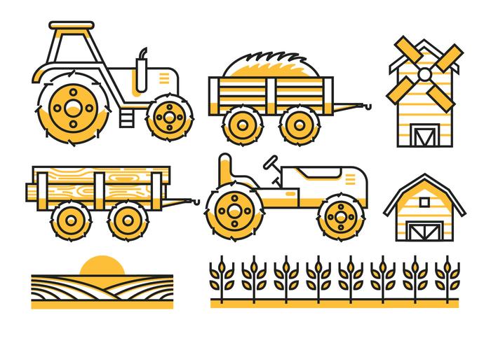 Ícones da agricultura vetor