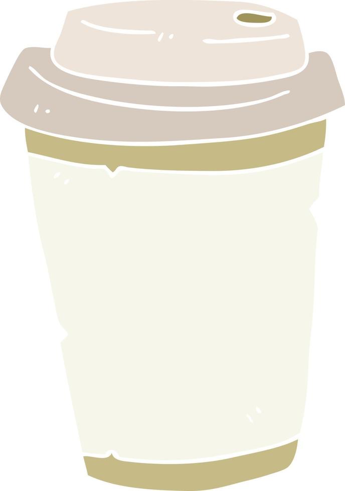ilustração de cor plana de um desenho animado para tirar café vetor