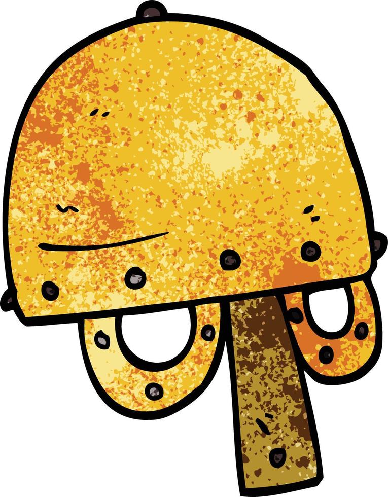 capacete viking de doodle de desenho animado vetor