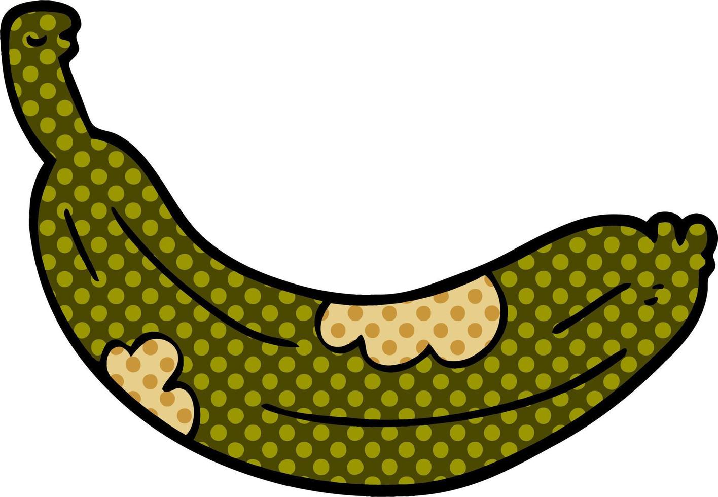 desenho animado doodle banana podre vetor