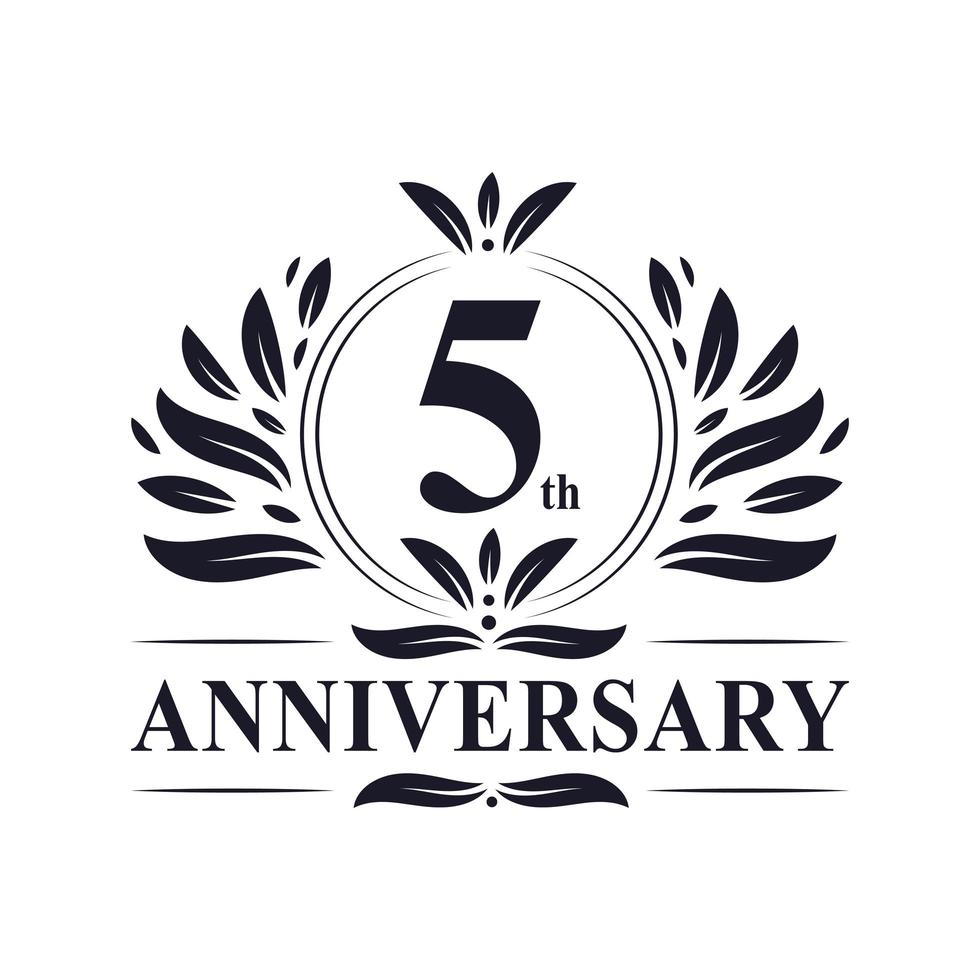 Logotipo do quinto aniversário vetor