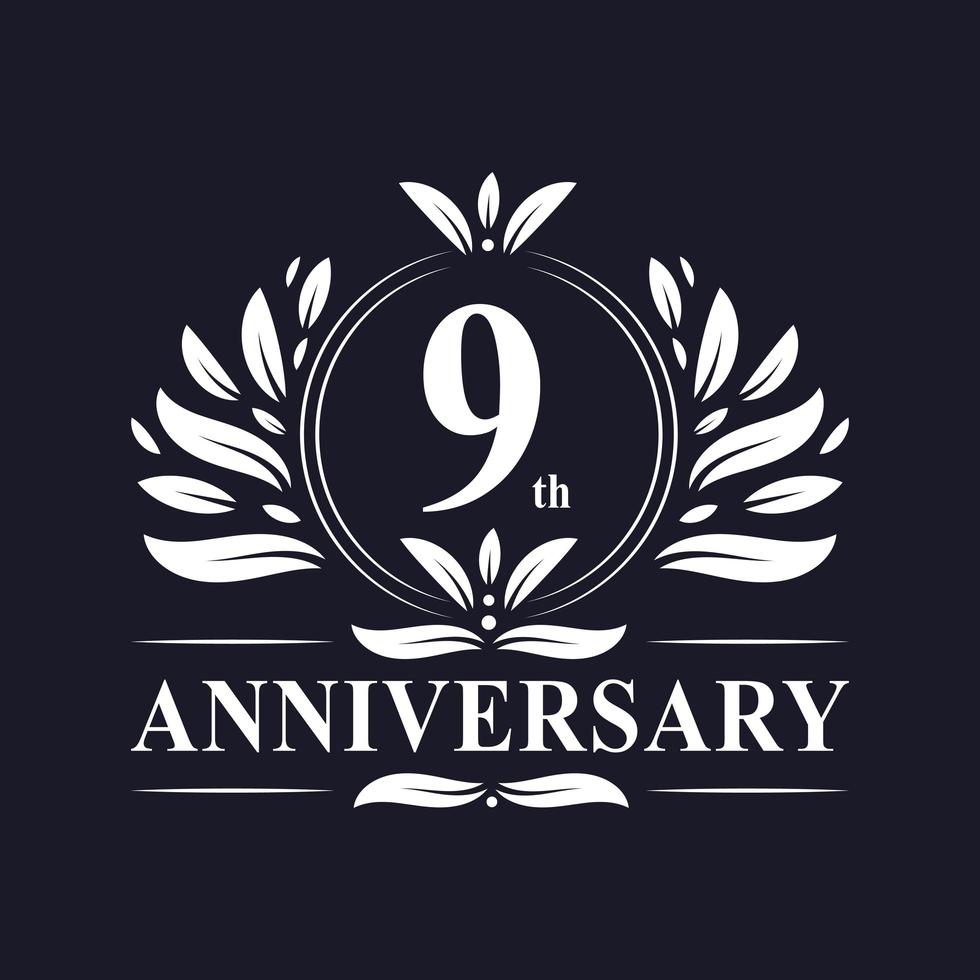 9º aniversário logotipo vetor