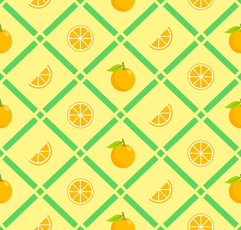 padrão sem emenda de fruta laranja com linha e vários desenhos de ilustração laranja. textura para tecido, embrulho, papel de parede ou impressão decorativa. vetor