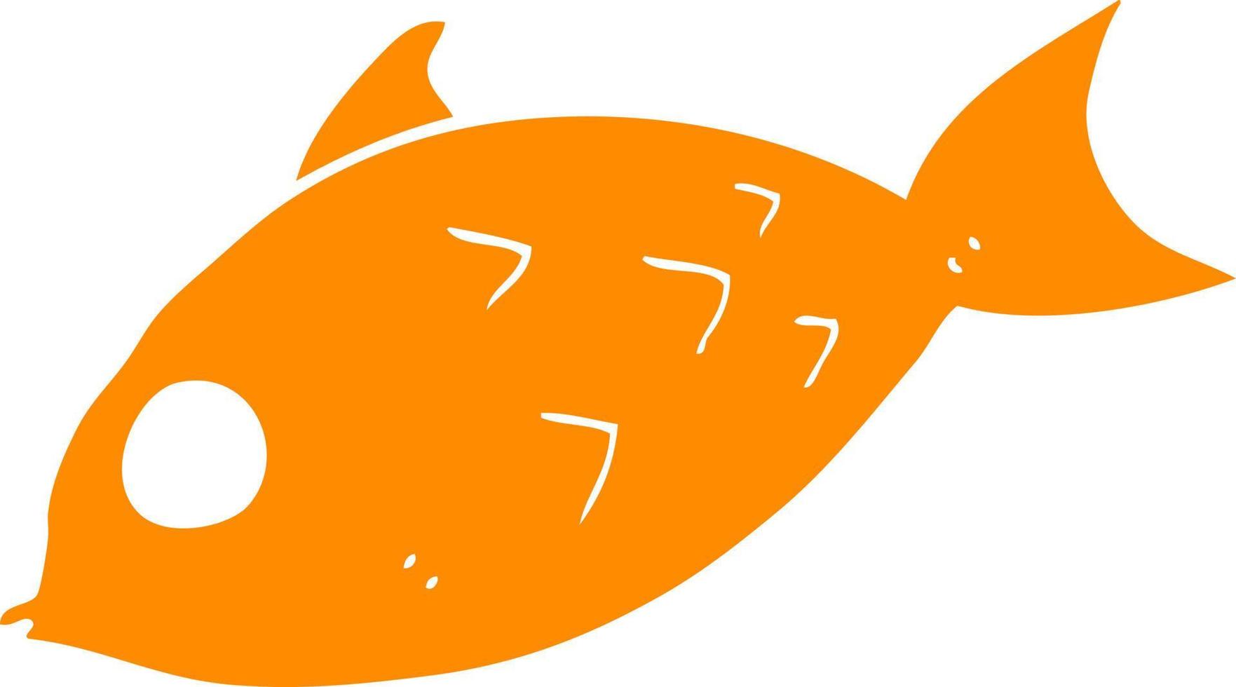 peixe de desenho animado de estilo de cor plana vetor