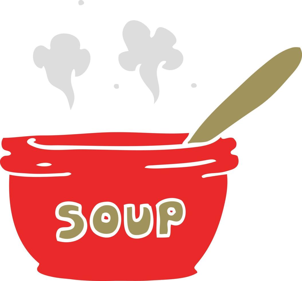 doodle de desenho animado de sopa quente vetor