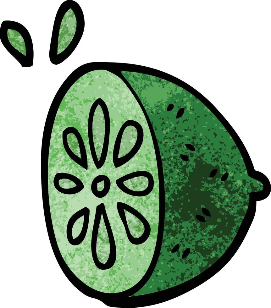 fruta de limão de desenho animado doodle vetor