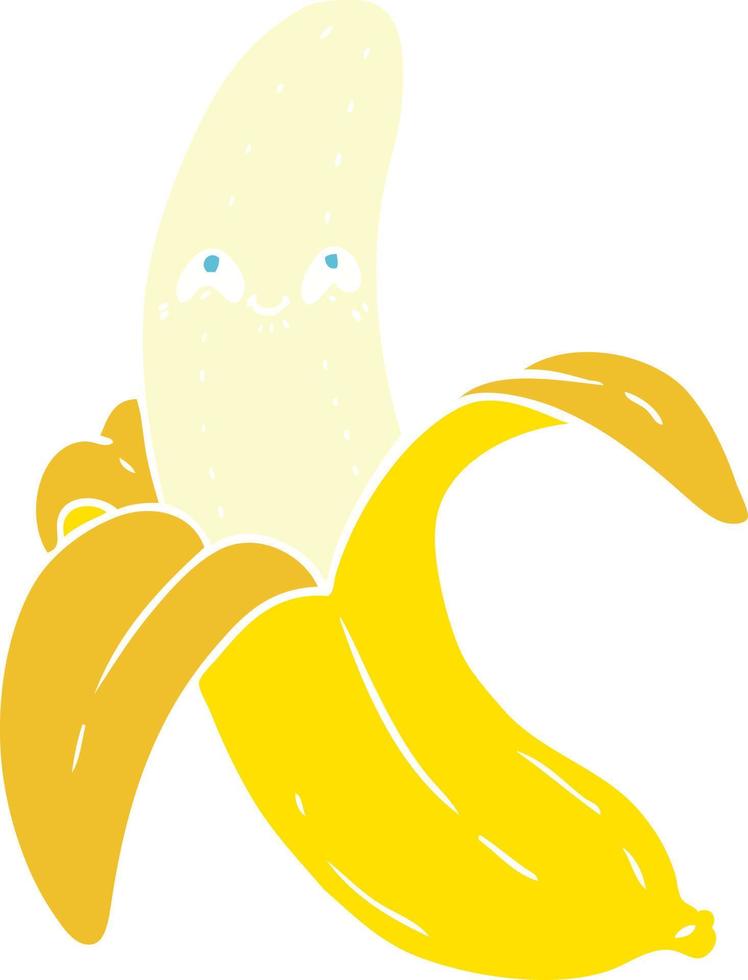 banana feliz louca dos desenhos animados de estilo de cor plana vetor