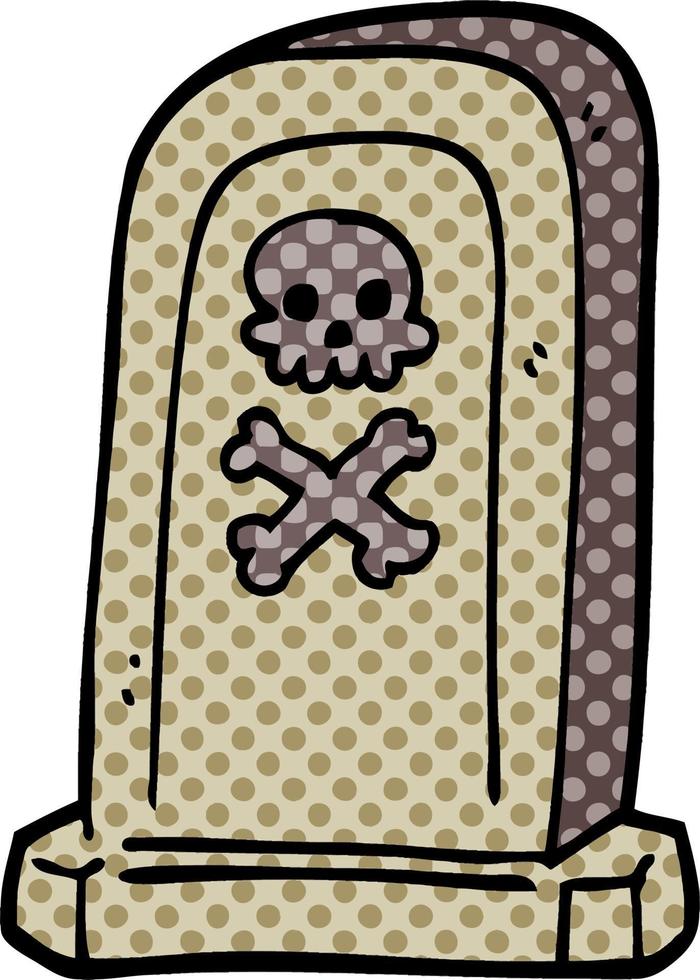 doodle assustador túmulo vitoriano dos desenhos animados vetor