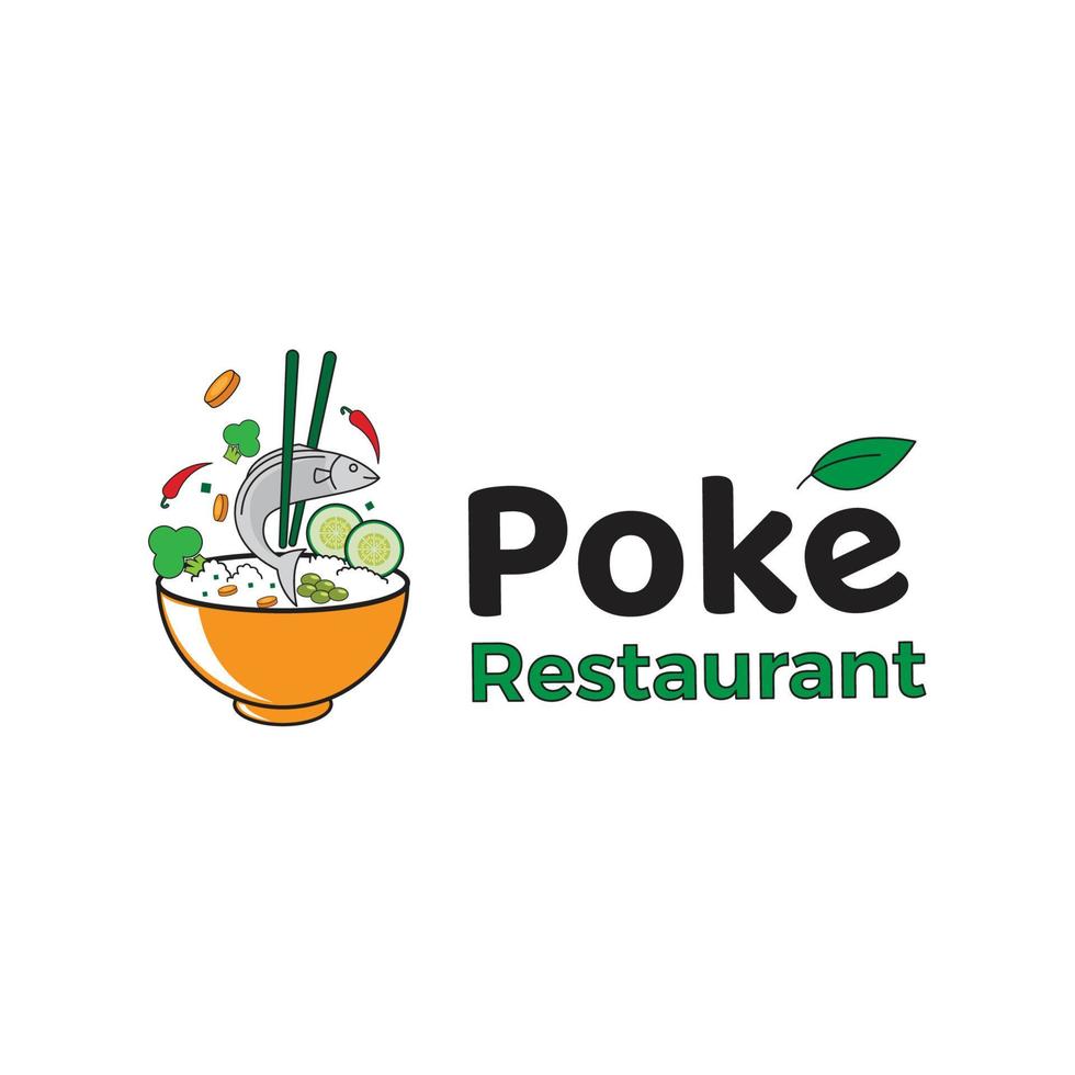 vetor de logotipo de restaurante poke bowl 02