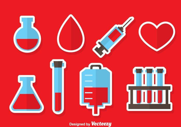 Vector de ícones de elementos de doação de sangue