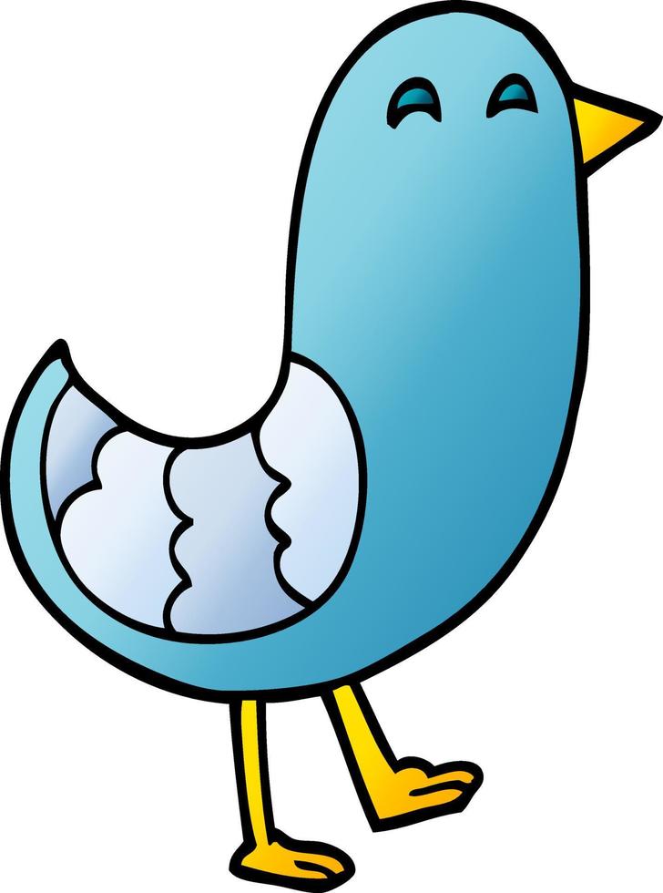 desenho animado pássaro azul vetor