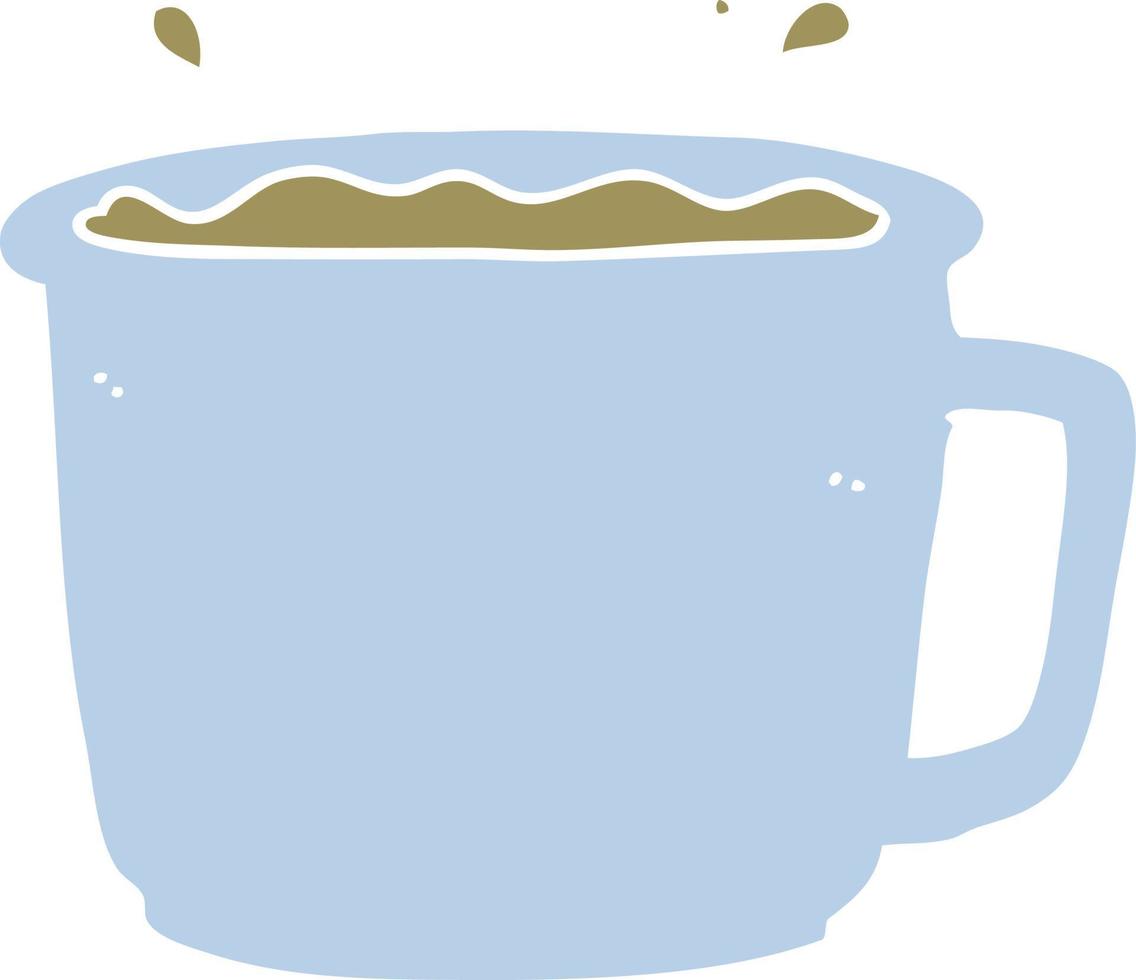 xícara de café de desenho animado estilo de cor plana vetor