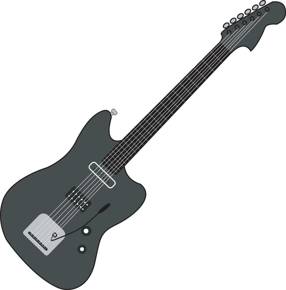 design plano de ilustração de guitarra preta vetor