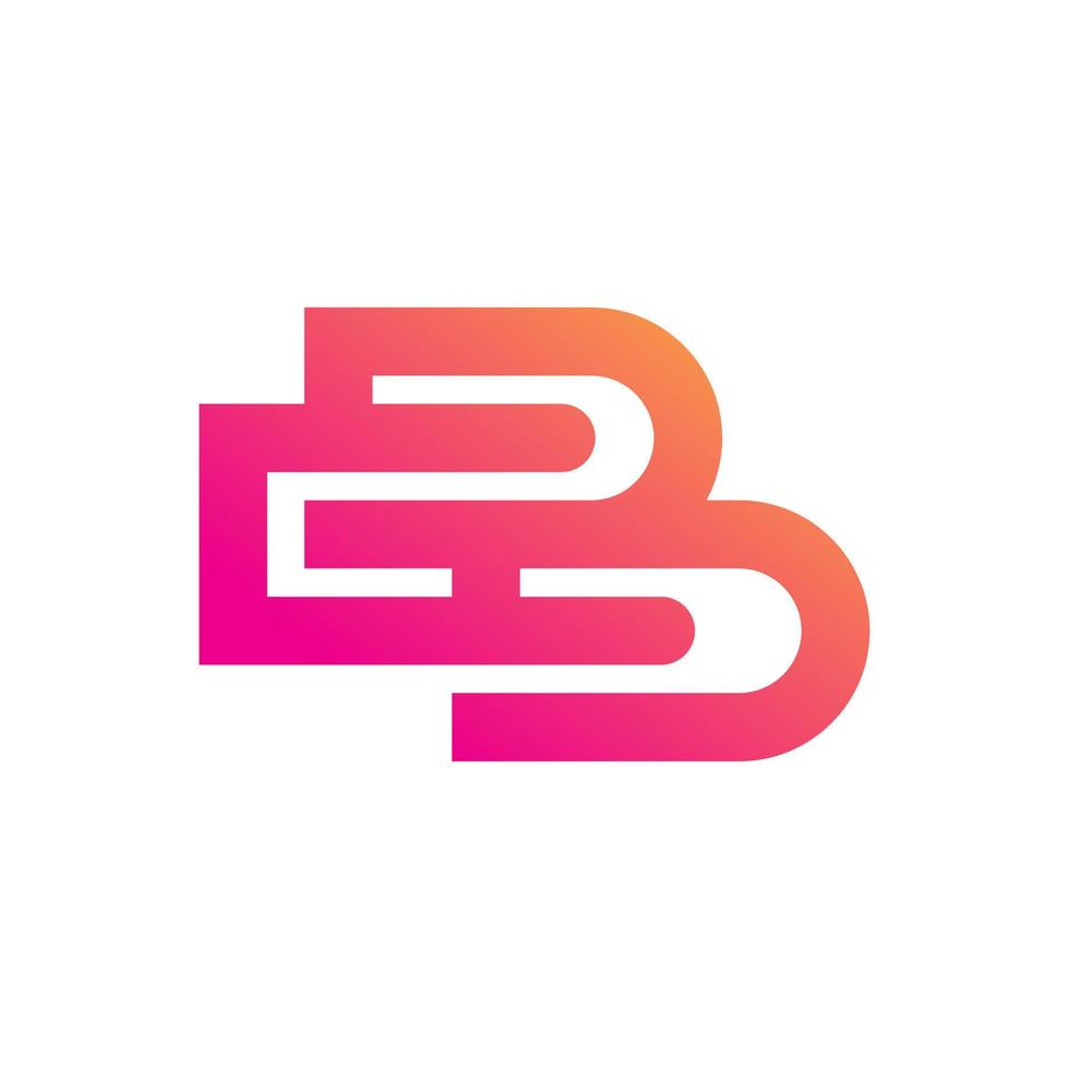 modelo de design de logotipo letra b em fundo branco vetor