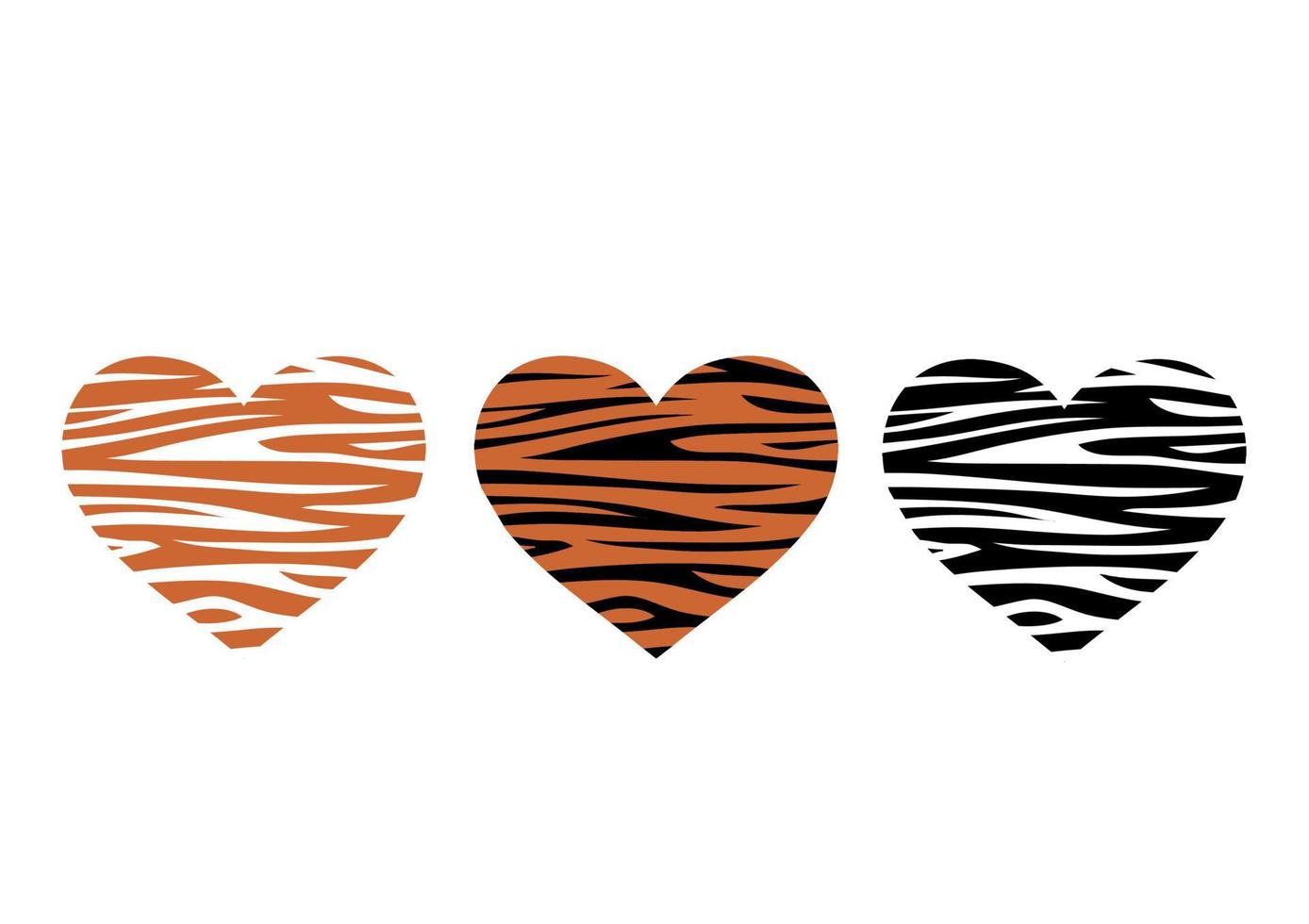 estampa de tigre em forma de coração. ilustração vetorial. Dia dos Namorados vetor