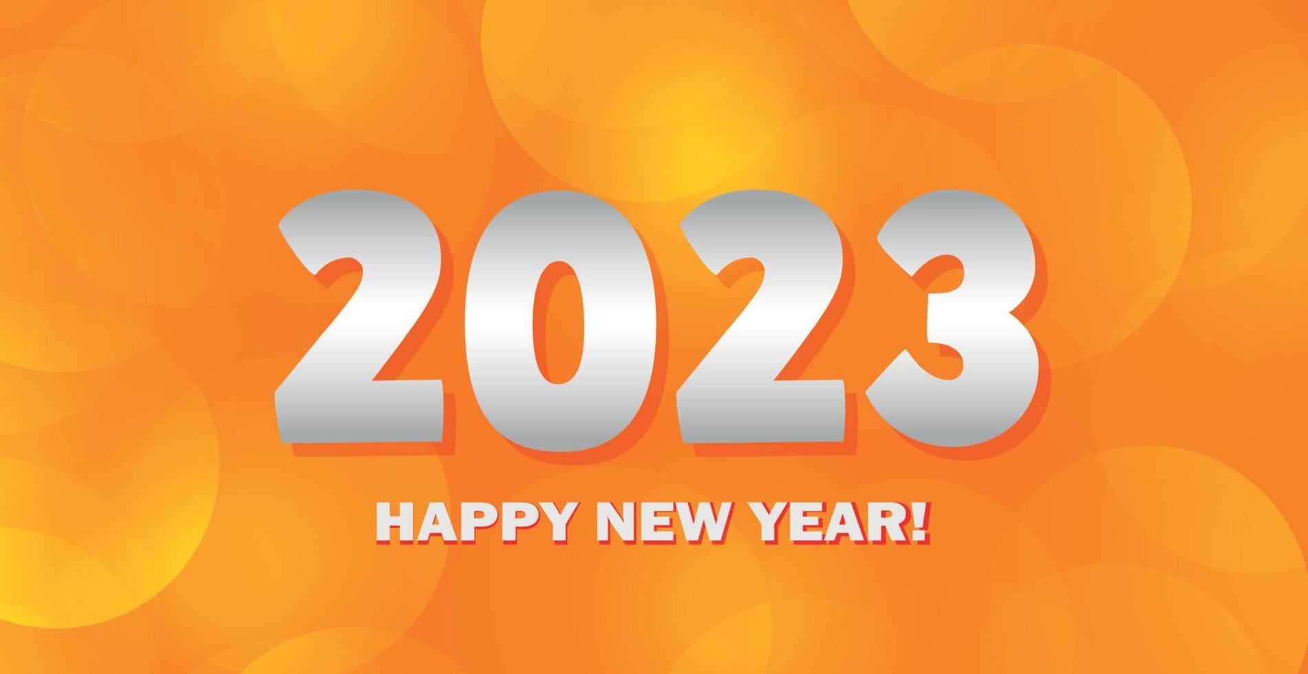 feliz natal e feliz ano novo 2023, cartão postal de fundo bokeh brilhante, modelo web - vetor