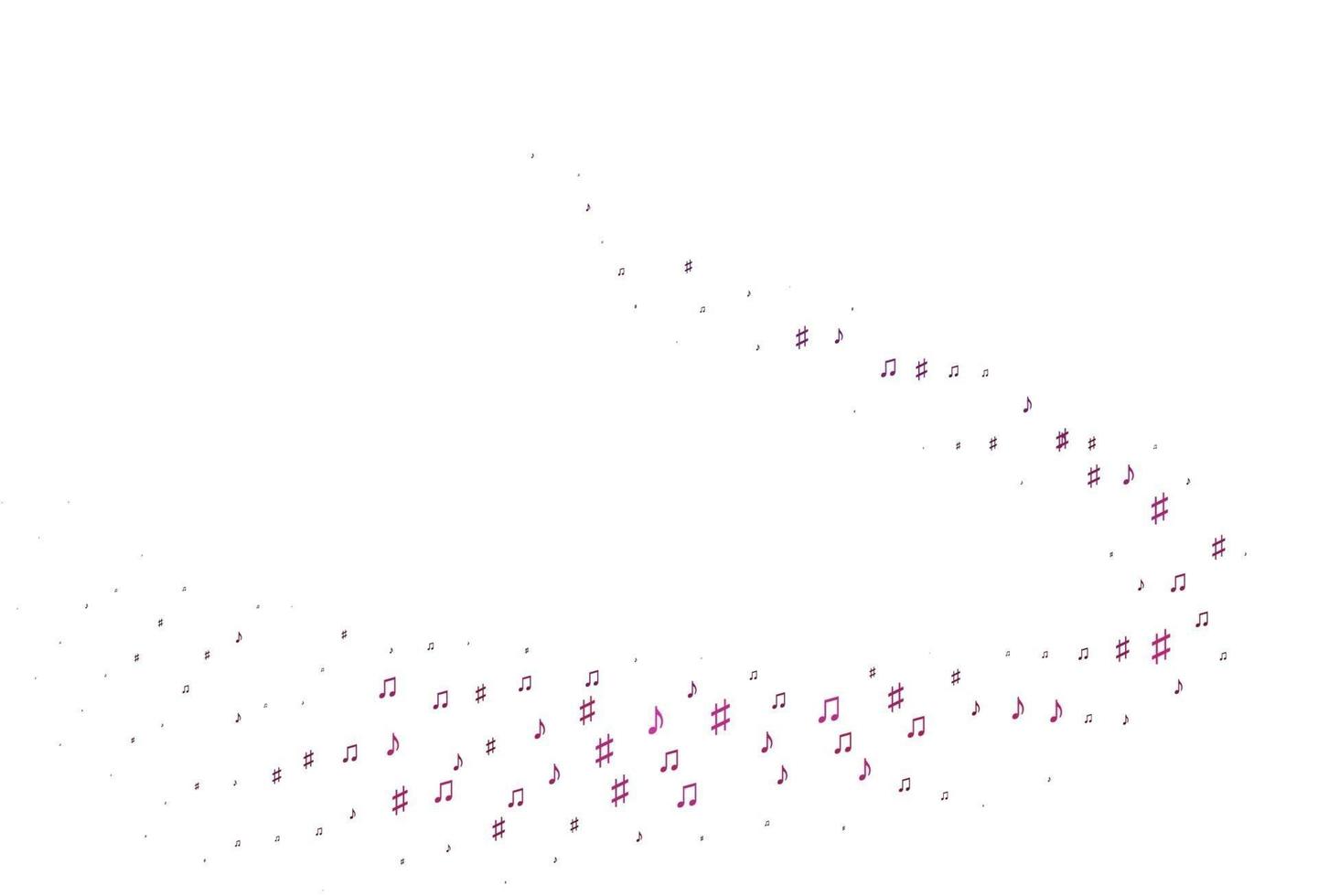 modelo de vetor rosa claro com símbolos musicais.