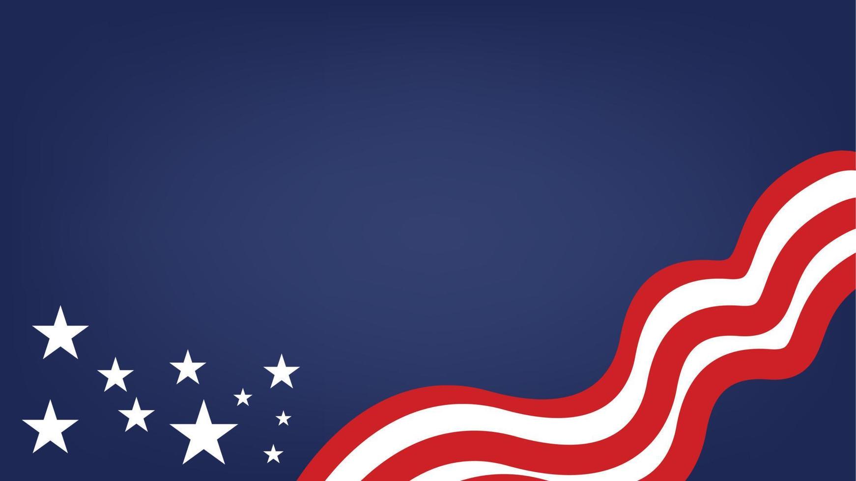 bandeira americana e vetor de ilustração de fundo de estrelas.
