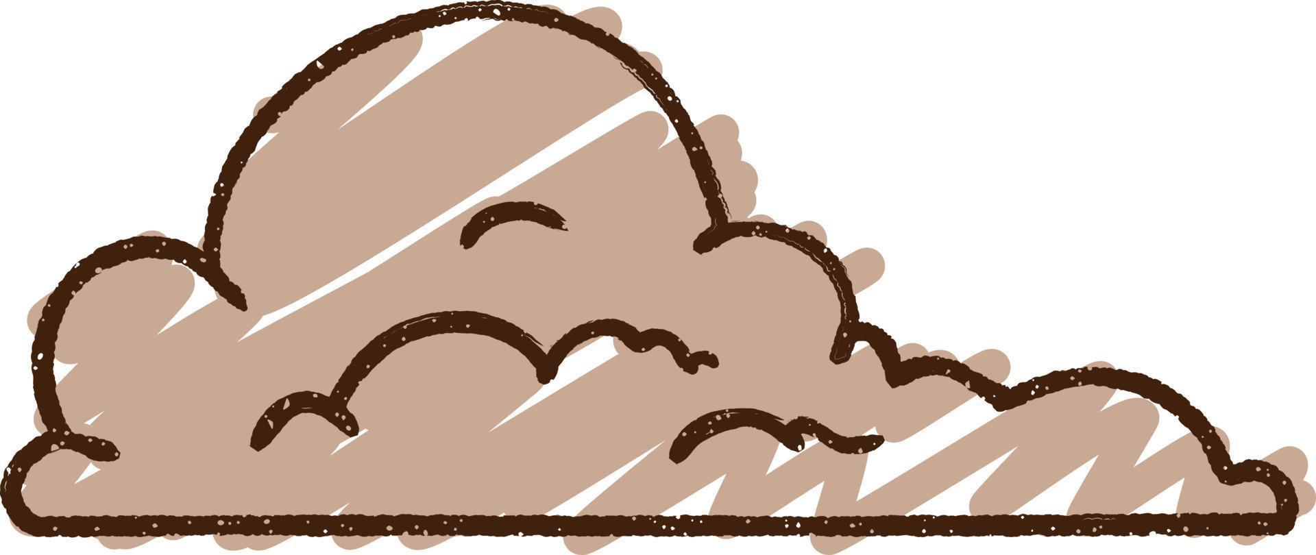 desenho de giz de nuvem de tempestade vetor