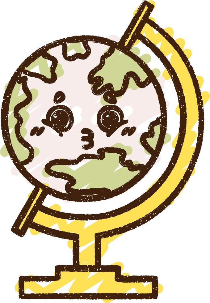desenho de giz globo vetor