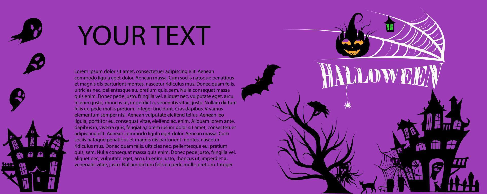 banner de halloween com balões fantasma de halloween, aranha e bat.scary air balloons.website assustador ou modelo de banner. vetor
