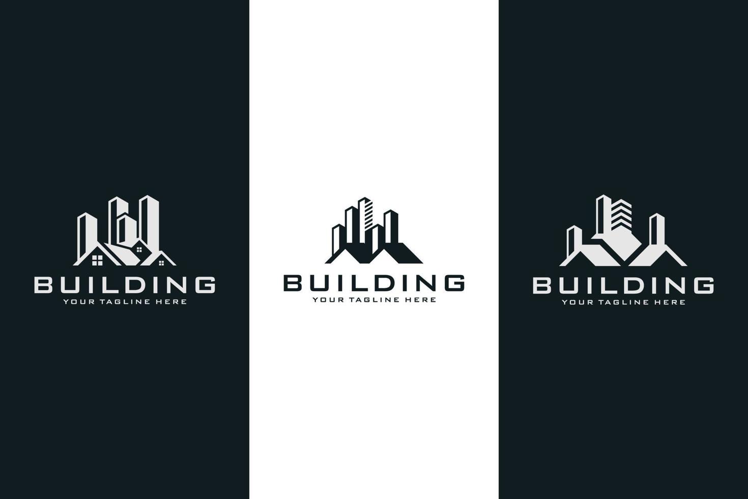 coleção de design de logotipo de edifício simples moderno vetor