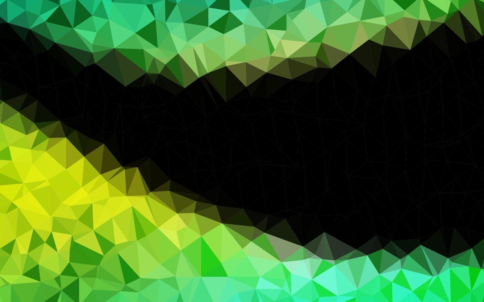 capa de mosaico de triângulo de vetor verde-claro e amarelo.