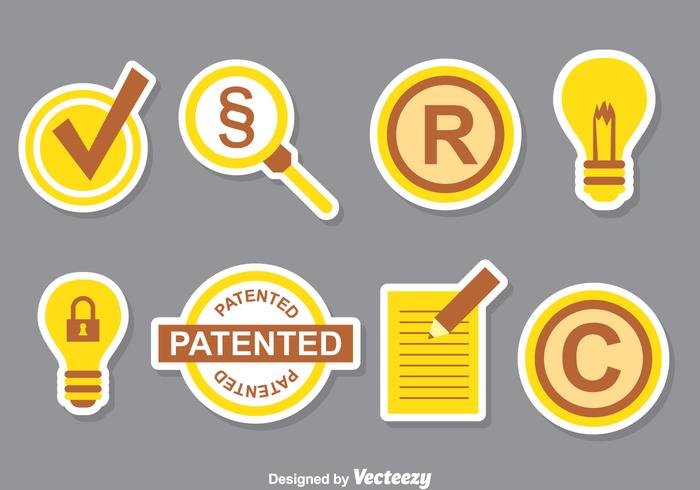 Conjunto de Coleção de Ícones de Patentes vetor